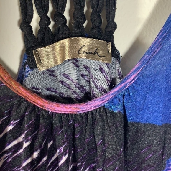 Lush racer back tank with black macrame straps S/M - Picture 2 of 6